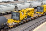 TTHX 97164, 60-ft flat car with Komatsu equipment load on BNSF